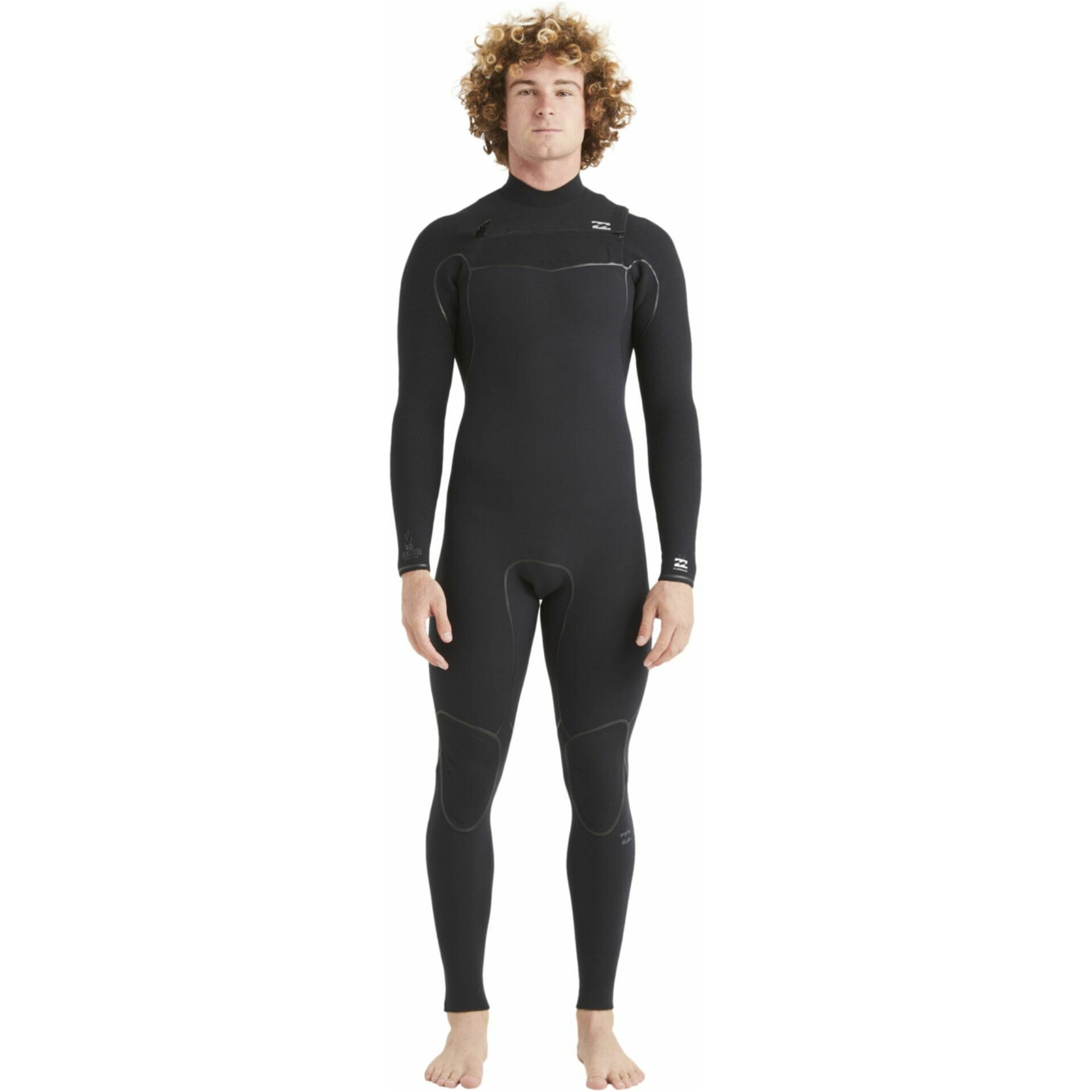 2024 Billabong Heren Furnace 4/3mm Borst Ritssluiting Wetsuit ABYW100187 - Black